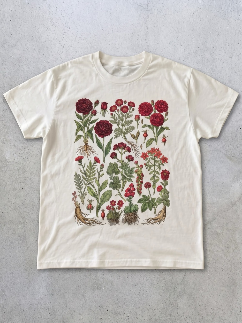 Rose Wildflower Botanical Cottagecore
Retro Graphic Tee- White